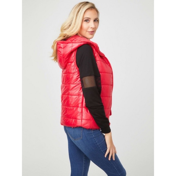 New GUESS Lance Reversible Vest Red SZ S - Picture 4 of 8